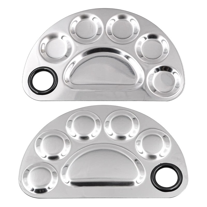 CENPEK 2 Pieces Makeup Mixing Palette Stainless Steel Morphe Palette