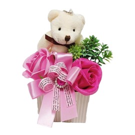 Q-FLA 799662 Soap Flower Bath Salt, Bear, Arrangement, Rose, Beauty, Gift, Gift