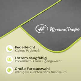 NirvanaShape Microfibre Towel – Travel Towel, Bath Towel for Holidaymakers – Compact, Quick-Drying Microfibre Towels as Beach Towel, Sports Towel – for Travel, Camping, Sports – 50 x 30 cm