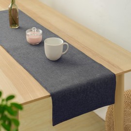 Aomiro Table Runner, Scandinavian Table Runner, Double Sided, Table Center Cloth, Stylish, Table Runner, Table Center, Cloth, Washing, Table Decoration, 72.0 x 12.6 inches (183 x 32 cm), Lead Color