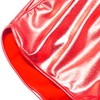 Mirawise Pantalones cortos metálicos brillantes para niñas, Rojo, 8-9 Años