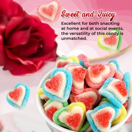 NY SPICE SHOP Rainbow Triple Gummy Hearts - Jelly Fruit Slices - Gummies Candy Fruits For Jelly Lovers (3 Pound)