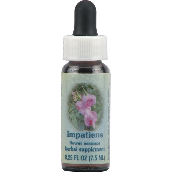 Flower Essence Services Healing Herb Supplement Dropper, Impatiens, 0.25 Fluid Ounce