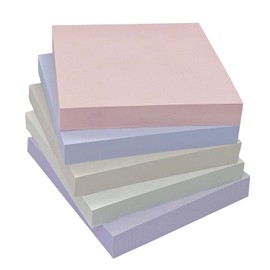 5 Pads Sticky Notes, 100 Sheets/Pad, Pastel Sticky Notes, Sticky Pads, Self-Stick Pads, 3x3 Inch, 5 Pastel Colors, Sticky Notes Aesthetic, Easy to Post for Home, Office, School