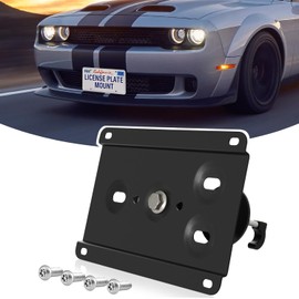 Front License Plate Holder No-Drill License Plate Bracket Mount Anti-Theft Frame Car Plate Holder fits for 2008-up Challenger, 2011-up Charger, 2011-up Durango, 2011-up Grand Cherokee