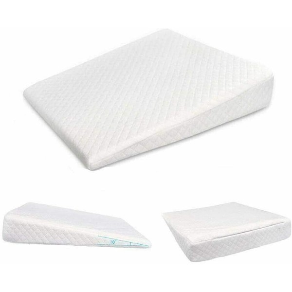 Bassinet Soft Wedge Square Pillow For Kids Anti Re-flux Colic Milk Anti Choking Cushion Moses Basket Pram Crib Cot/Cot Bed Wedge For Boys and Girls 10-15 Degrees Angle 38x31x7.5 CM