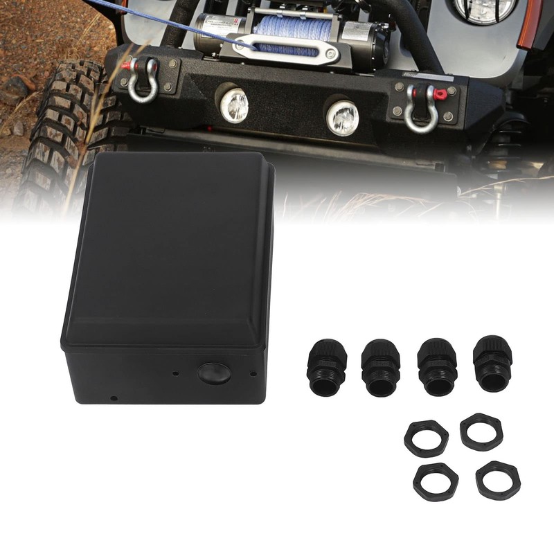 Winch Control Box, Black ABS High Strength Winch Control Protecting