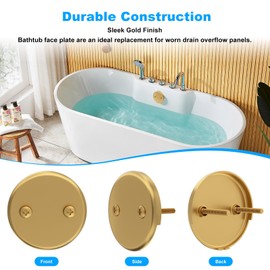 Tub Drain Overflow Cover RP31556CZ Replacement Delta Tub Drain Kit -Bathtub Drain Overflow Plate,Fits Most Standard Bath Tub Drains -Champagne Bronze