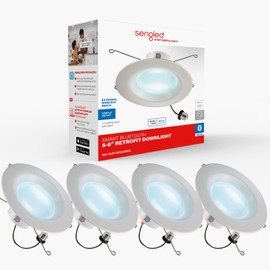 Sengled Smart Recessed Lighting, 5/6 inch, S1 Auto Pairing with Alexa Devices, Led Lights, Smart Can Lights Retrofit Work with Alexa, Smart LED Downlight, ‎Daylight 5000K, Conversion Kit, 4-Pack