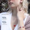 Collar Corazón Cristal Rojo SmileBelle Plata 925 Chapado Platino 45cm