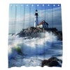 OTRANTO Blue Ocean Shower Curtain Lighthouse Nautical Coastal Scenic Nature