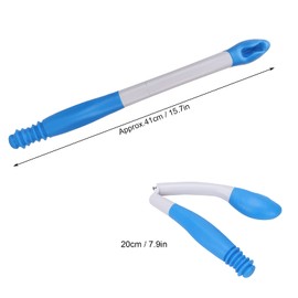 CYSFETENA 15.7" Long Reach Toilet Aids for Toileting, Foldable Butt Wiper Tool, Hangable Bottom Buddy Wiping Aid Tool with Wall Stickers and Hooks for The Elderly,Women,Men