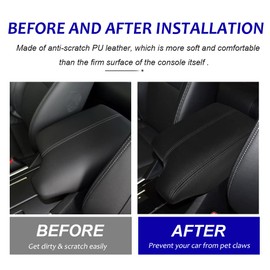 DEYTOP Console Armrest Cover for Honda Accord 2013-2017 Car Armrest Cover for Honda Accord 2017 2016 2013 Accessories Anti-Scratch Leather Armrest Protector (Black, 2013-2017)