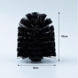 Voarge Toilet Replacement Brush Head Set of 5 Loose Toilet Brush Head Made of Plastic Diameter 8 cm Black