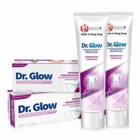 Dr. Glow Periodontal Disease Treatment Gum Tooth Paste for Early&Mid Periodontitis, Gingivitis Treatment Fluoride Free Toothpaste for Bleeding Gums, Periodontal Toothpaste for Loosen Teeth, 2 Tubes