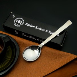 GKS - Cuchara de curry para servir, de acero inoxidable 18/10, apta para lavaplatos, con borde redondo, cucharada grande de 8.2 pulgadas, para el hogar, cocina o restaurante