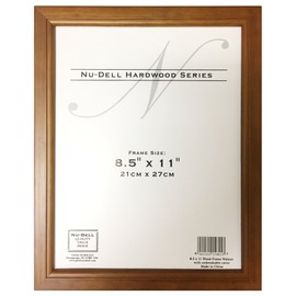 NuDell 15815 8.5" x 11" Traditional Solid Hardwood Frame - Certificate / Diploma / Award / Document Frame, Walnut , Brown