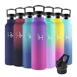 Motswedi Stainless Steel Drinking Bottle, 1 Litre BPA-Free, Drinking Bottle with Straw, Cold and Warm, Stainless Steel Drinking Bottle, Leak-Proof, Thermos Flask for Sports, Fitness, Outdoor, Yoga