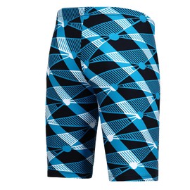 Xioker Boy Square Legs Swim Jammer with UPF50+,Youth Boy Jammer Swimming Shorts for Training(Blue Printed S)
