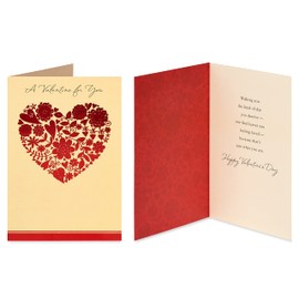 American Greetings Valentines Day Cards Pack XO, Floral Heart (2-Count)