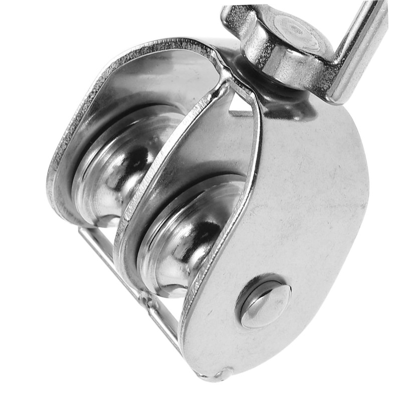 Kisangel Stainless Steel Dual Pulley Wheel Durable Swivel Gym Pulley