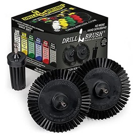 Grill Cleaning Drill Scrub Brush Attachment - Black Ultra Stiff Brush Attachments for Drill - BBQ, Griddle and Smoker Cleaning Brush - Nylon Grill Brush Stainless Steel