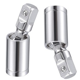 TOP-VIGOR 2 Stück 3/8-Zoll-Antrieb, Universalgelenk, Drehgelenk, tiefer Schlag-Stecknuss, Cr-V-Stahl-Stecknuss-Adapter mit 360°-Drehgelenk und gefederter Kugel für Ratschen und Handwerkzeuge