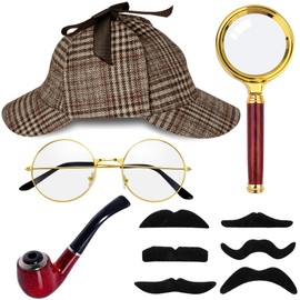 Horolam Detective Hat Costume Accessories, Detective Accessories Detective Outfit for Adults Men Women for Party (Brown)