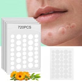 Pimple Patches 720 Parches, Parches para Acne Hidrocoloides, 2 Tamaños Diferentes, Adecuados para Todos Los Tipos de Piel