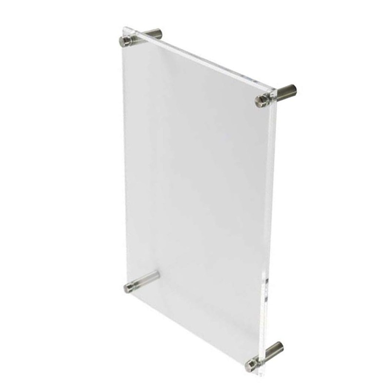 B&NN Double Panel Floating Clear Acrylic Wall Mount Sign Frame