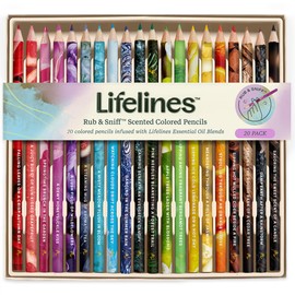 Lifelines Scented Colored Pencils, 20-Pack Classic & Earth Palette - Rub & Sniff Color Pencil Set Infused with Essential Oil Blends for Arts & Crafts, Coloring Books & School Supplies