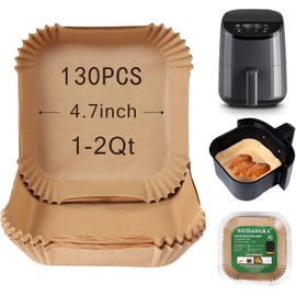 Small Air Fryer Liners Disposable Compatible with COSORI 2.1 Qt Air Fryer, 130 PCS Mini Air Fryer Liners Parchment Paper Baking Sheet for COSORI 2.1 Qt Accessories