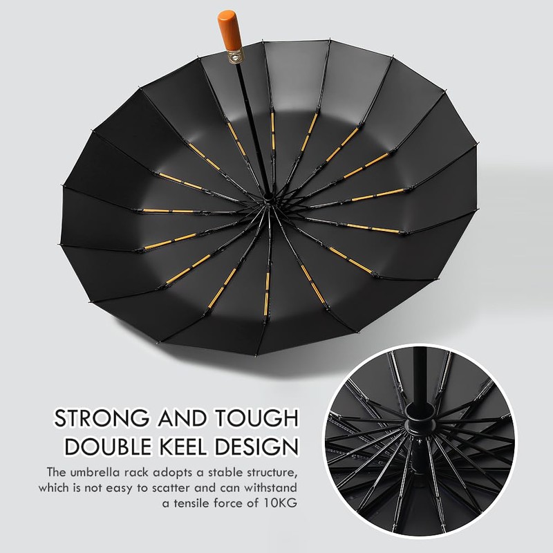Foldable Umbrella, Open-Close Automatic Pocket Umbrella, Lightweight Design, Windproof and