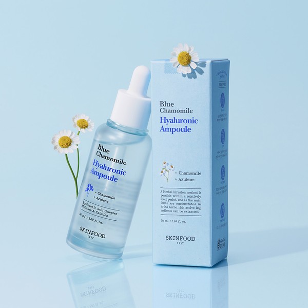 SKINFOOD Blue Chamomile Hyaluronic Ampoule 50ml - SKINFOOD Blue Chamomile