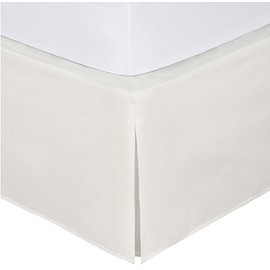 Fancy Collection Easy Care Bed Skirt Pleated Microfiber 14 inch Drop Bed Skirt Solid New (Beige, Queen)