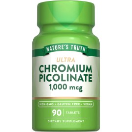 Nature's Truth Chromium Picolinate 1000 mcg | 90 Tablets | Vegan, Non-GMO | by Nature's Truth