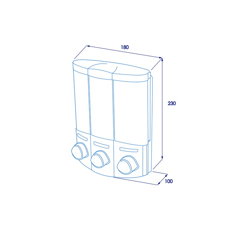 Croydex Triple Soap Dispenser, Shower Dispenser Wall Mounted, Lifts Off