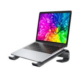 Soqool Laptop Stand for Desk, Ergonomic Detachable Laptop Riser, Aluminum MacBook Stand, Compatible with 12-17'' All Laptops Such as MacBook Pro/HP/Dell/Lenovo, Black