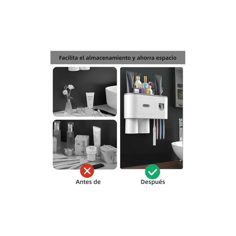 Soporte Para Cepillo De Dientes Con Dispensador Automático