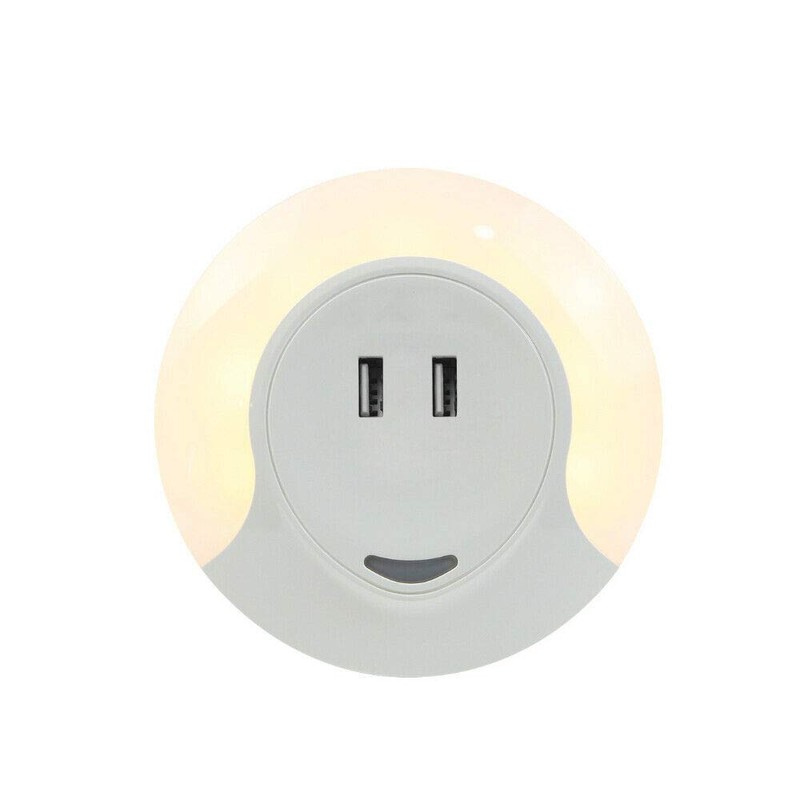 Dual USB Port LED Night Light for USB Charging Devices