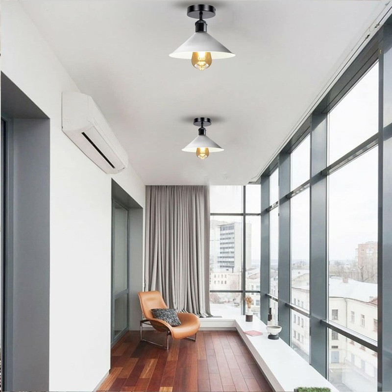 LEDSone Modern Industrial Metal Easy Fit Cone Shape Pendant Ceiling