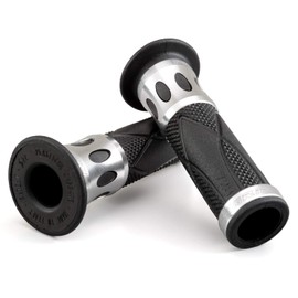Daytona ProGrip 98090 Motorcycle Grip Handle Diameter 0.8 inch (22.2 mm) 4.8 inches (122 mm) Standard Rubber End Penetration 728 Type Aluminum Ring Silver