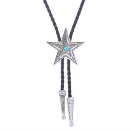 Zac's Alter Ego Vintage Star Western/Cowboy/Rodeo PU Bolo Tie