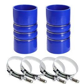 Silicone CAC Charge Air Cooler Hump Hose Boot Set 3" x 6" Heavy Duty Intercooler Hoses Boot Kit with stainless steel T Bolt Clamp, Air Intake and Intercooler Hose Kit,2PCS (Blue)