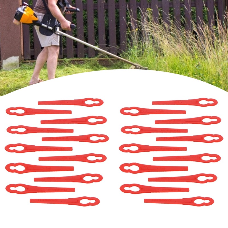 100Pcs Plastic Trimming Blades Lawn Mower Gourd Type Cutting Replacement