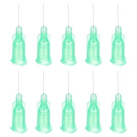 PATIKIL 34Ga x 0.5 Inch Dispensing Needle Tips, 50Pcs Stainless Steel and Plastic Glue Needle Tube Blunt Tips with Luer Lock for Glue Oil Applicator, Light Green