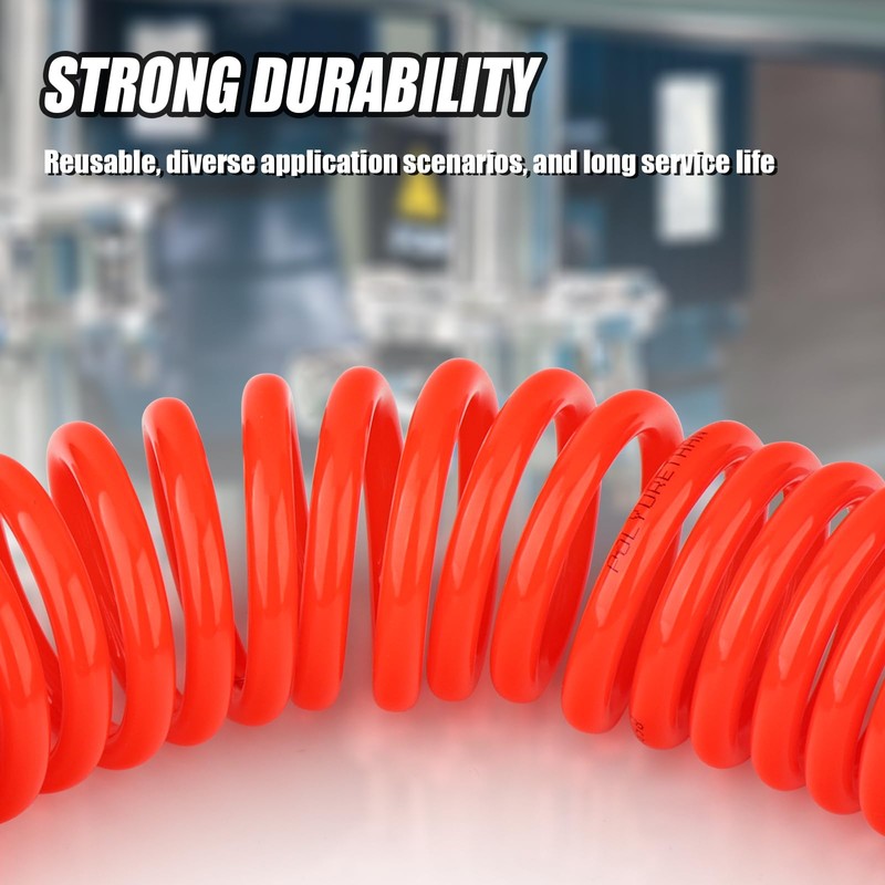 ERGAOBOY Recoil Pneumatic Hose, 6 m Red Coil Spring Hose,