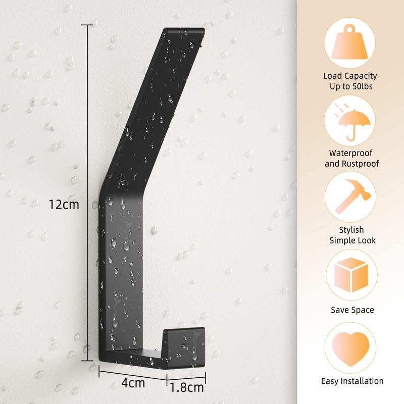 Large Coat Hooks Wall Mounted, Heavy Duty Coat Rack for