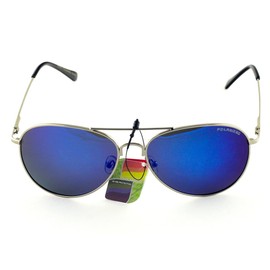 Goson UV400 Color Mirror Metal Aviator Polarized 62mm Sunglasses