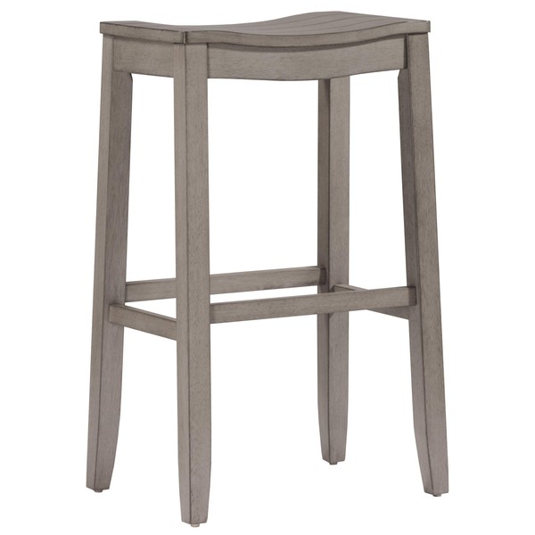 Hillsdale Furniture Fiddler Saddle Backless Counter Height Stool, Aged Gray